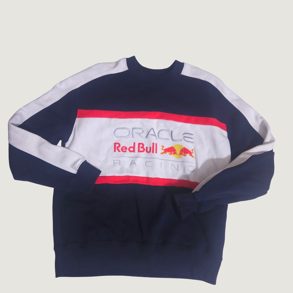 Hollister Oracle Red Bull Racing Crewneck Sweatshirt Navy Blue Mens Medium F1